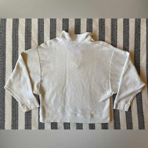 Madewell Ottoman Jacquard Polo Top, Cream - M - Picture 7 of 14